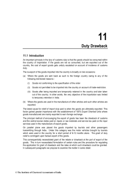 Duty Drawback - ICAI Knowledge Gateway
