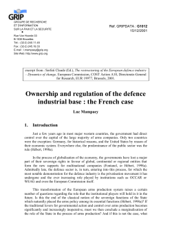 Ownership and regulation of the defence industrial base : the French