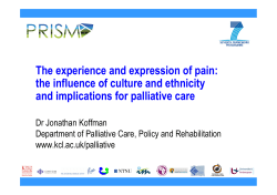 The experience and expression of pain