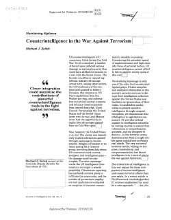 Counterintelligence in the War Against Terrorism