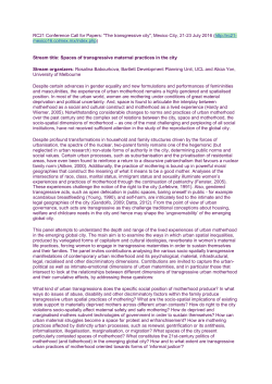 RC21 Conference Call for Papers: "The transgressive city", Mexico