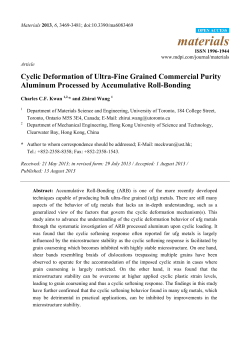 Cyclic Deformation of Ultra-Fine Grained Commercial Purity
