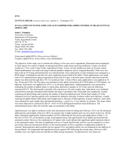 EVALUATION OF FLONICAMID AND ACETAMIPRID FOR APHID