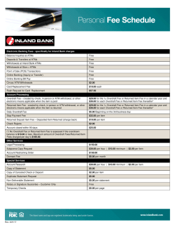 Electronic Banking Fees - specifically for Inland Bank charges