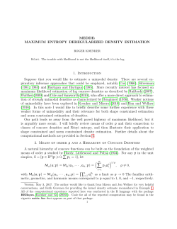MEDDE: MAXIMUM ENTROPY DEREGULARIZED DENSITY