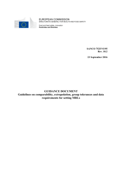 comparability, extrapolation, group tolerances and data requirements