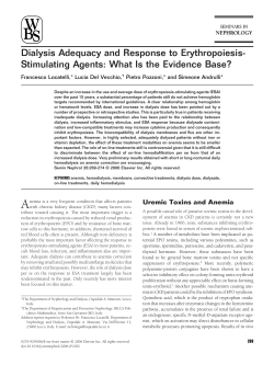 Dialysis Adequacy and Response to Erythropoiesis