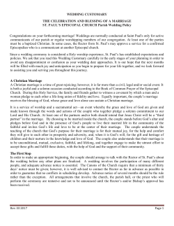 St. Paul`s Wedding Policy - St. Paul`s Episcopal Church