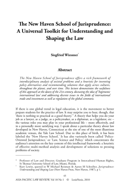 The New Haven School of Jurisprudence: A Universal Toolkit for
