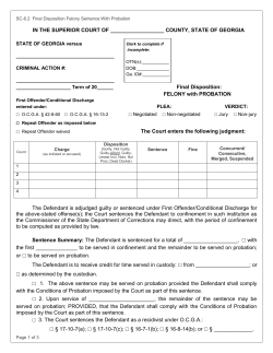 SC-6.2 Final Disposition Felony Sentence with Probation