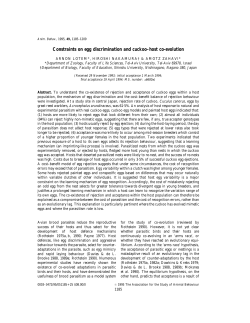 Constraints on egg discrimination and cuckoo-host co