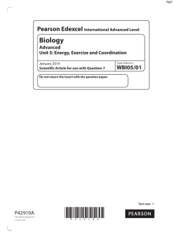 January 2014 (IAL) INS - Unit 5 Edexcel Biology A