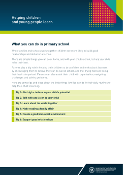Helping Children and Young People Learn: What you can do in