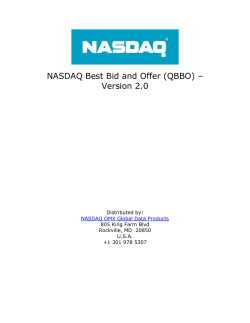 NASDAQ Quotations - Best Bid and Offer (QBBO)
