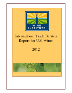 International Trade Barriers Report for U.S. Wines 2012