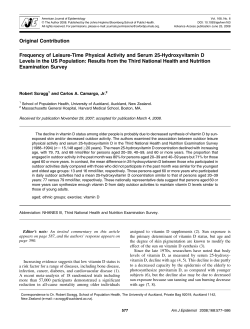 Frequency of Leisure-Time Physical Activity and Serum 25