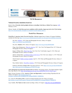 Bibliography for Primary Sources - National Council for the Social
