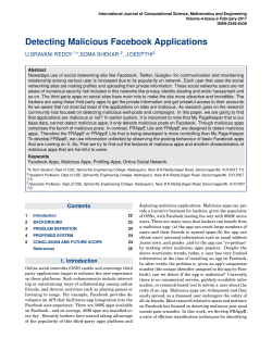 Detecting Malicious Facebook Applications