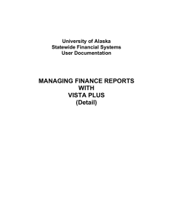 MANAGING FINANCE REPORTS WITH VISTA PLUS