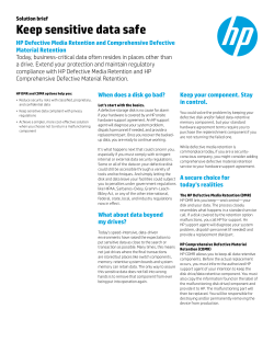 HP Defective Media Retention and Comprehensive Defective