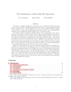 The Classification of Reversible Bit Operations