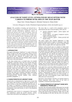 analysis of noise level generated by helicopters with various