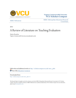 A Review of Literature on Teaching Evaluation