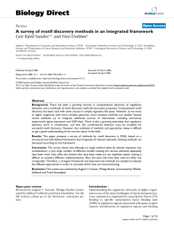 A survey of motif discovery methods in an integrated framework