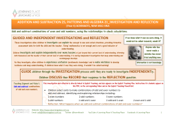 GUIDED AND INDEPENDENT INVESTIGATIONS and REFLECTION