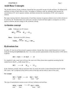 Acid Base Concepts