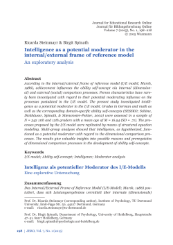 Intelligence as a potential moderator in the internal/external frame of