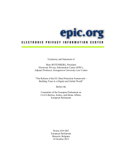 The Reform of the EU Data Protection Framework