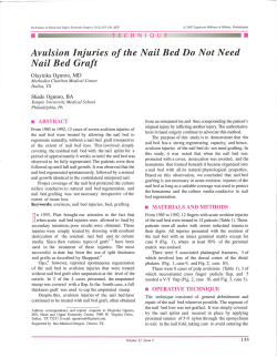 Avulsion Injuries of the Nail Bed Do Not Need Nail Bed Graft