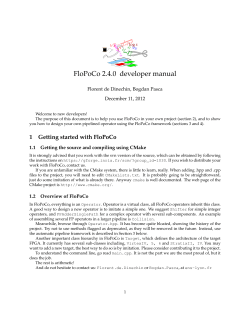 Developer manual - FloPoCo