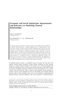 Economic and Social Satisfaction: Measurement and Relevance to