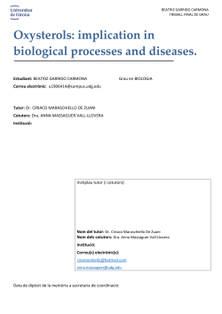 Oxysterols: implication in biological processes and diseases.