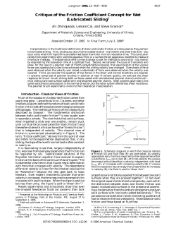Critique of the Friction Coefficient Concept for Wet
