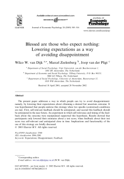 Lowering expectations as a way of avoiding disappointment