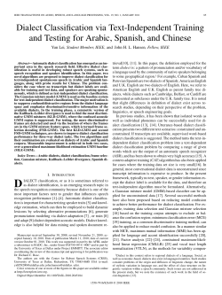 Dialect Classification via Text-Independent Training and Testing for