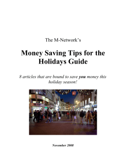 Money Saving Tips for the Holidays &ndash; Introduction