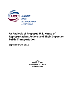 An Analysis of Proposed U.S. House of Representatives Actions and
