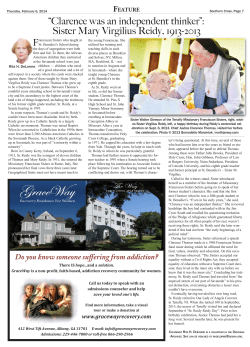 “Clarence was an independent thinker”: Sister Mary Virgilius Reidy