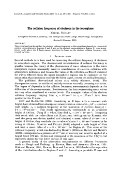 The collision frequency of electrons in the ionosphere