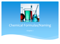 Chemical Formulas/Naming