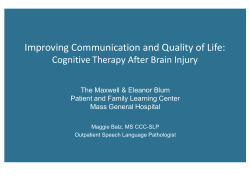 Cognitive Therapy After Brain Injury