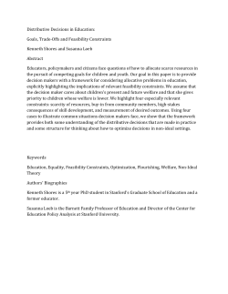 Distributive Decisions in Education: Goals, Trade