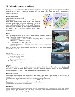 31. Hydrosphere &ndash; water of land mass