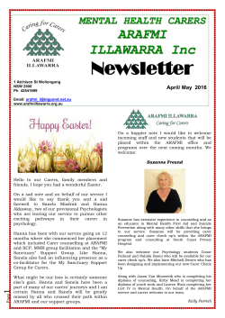 Newsletter - ARAFMI Illawarra