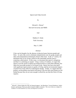 Sprawl and Urban Growth