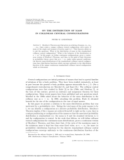 ON THE DISTRIBUTION OF MASS IN COLLINEAR CENTRAL